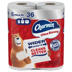 Charmin® Ultra Strong™ 2 Ply Unscented Toilet Tissue Mega XL Rolls, 6 rolls