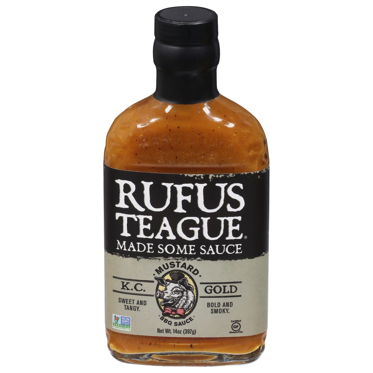 slide 1 of 9, Rufus Teaguebbq Sauce, 14 oz