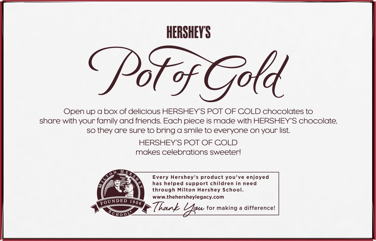 slide 4 of 7, Hershey's Pot of Gold Premium Collection Assorted Milk & Dark Chocolate Chocolates 28 ea, 28 ct