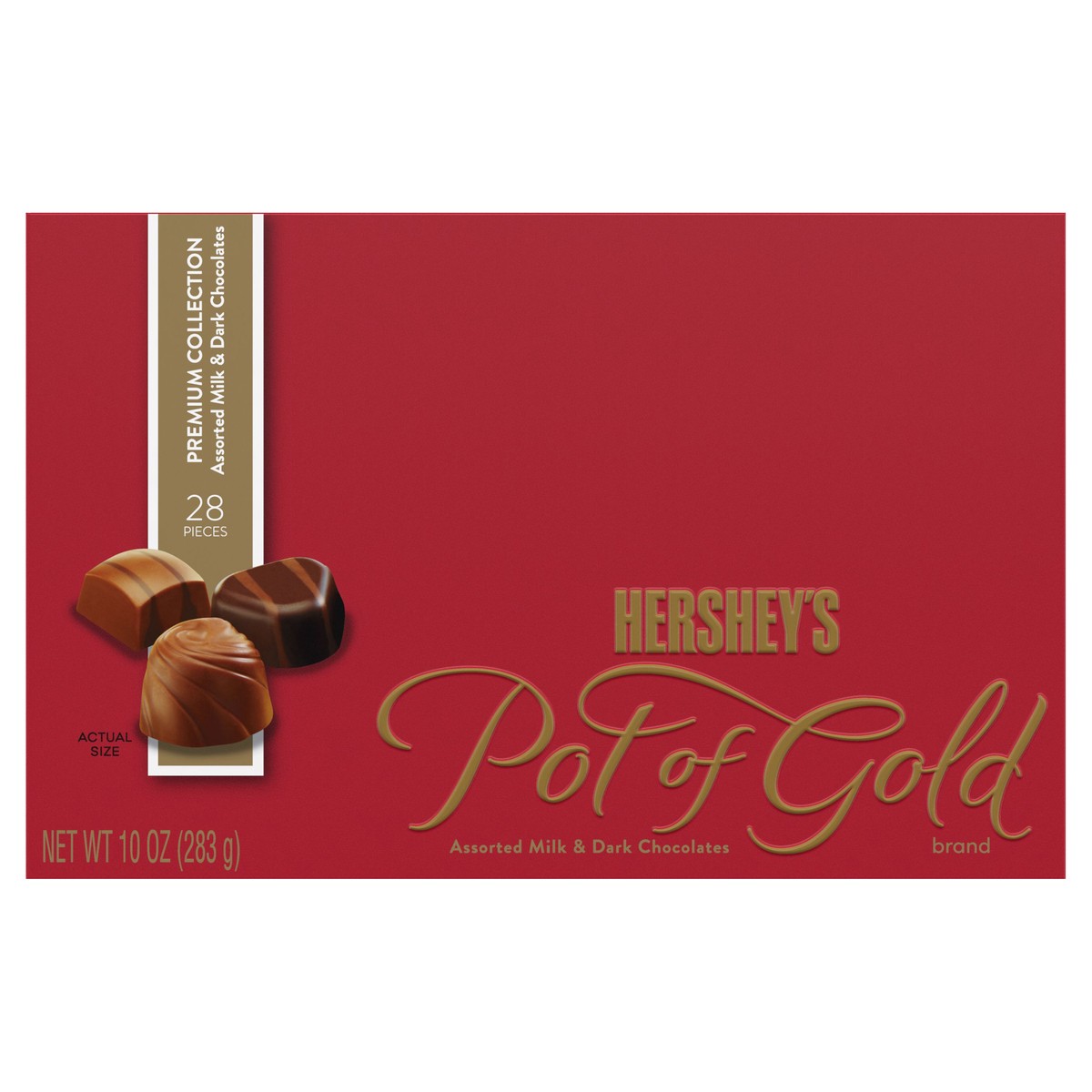 slide 5 of 7, Hershey's Pot of Gold Premium Collection Assorted Milk & Dark Chocolate Chocolates 28 ea, 28 ct