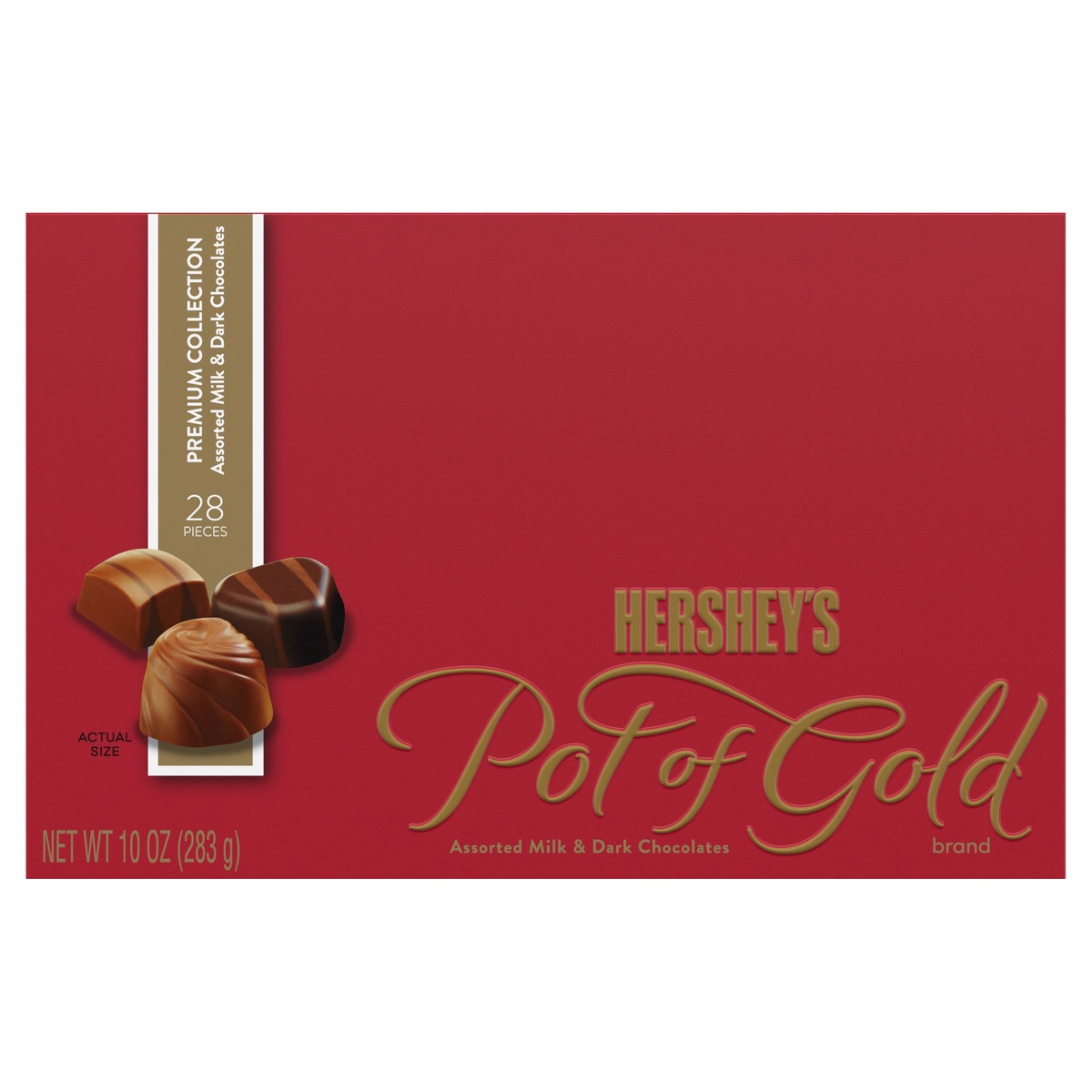 slide 1 of 1, Hershey's Pot Of Gold Assorted Milk And Dark Chocolate Premium Collection, 10 oz