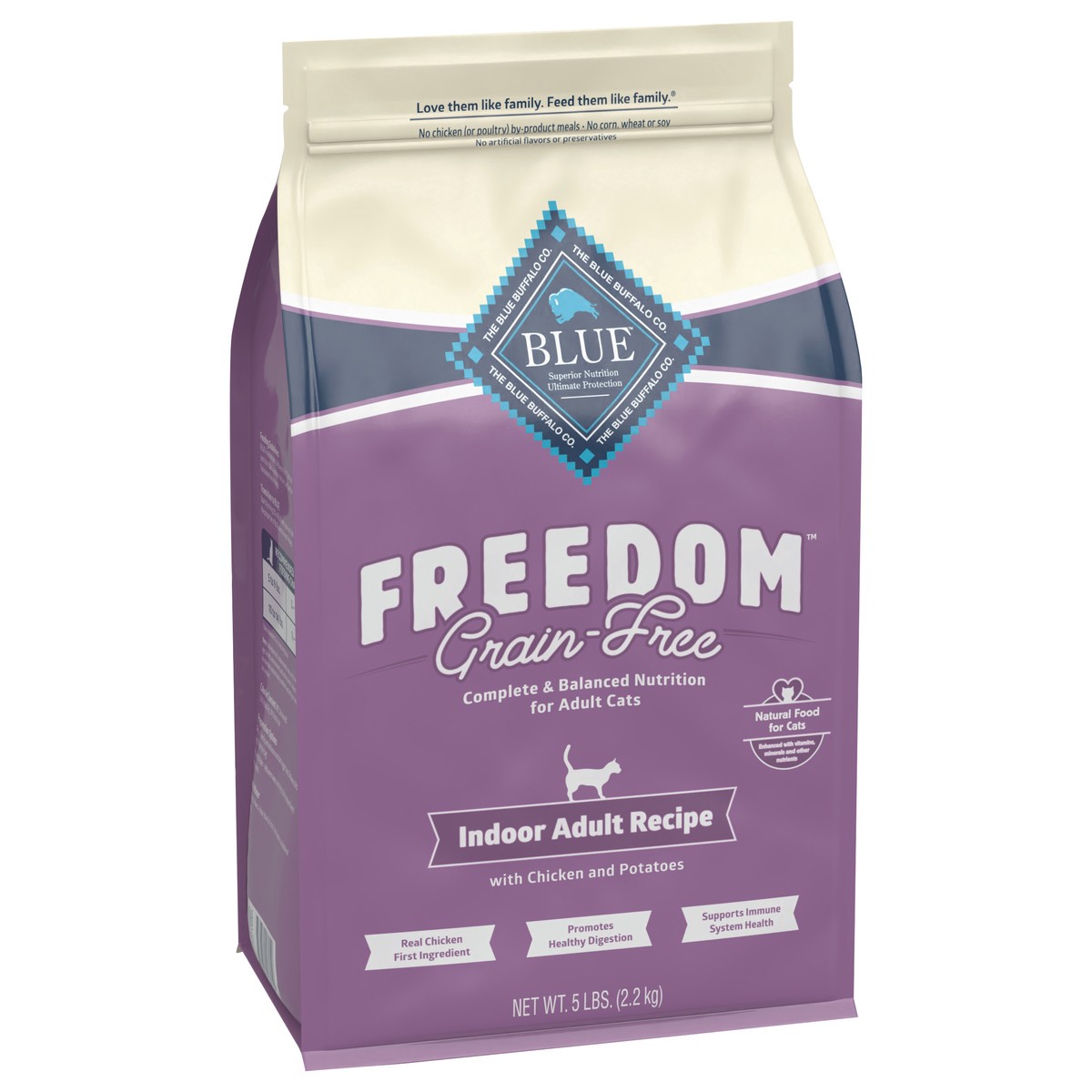 slide 7 of 9, Blue Buffalo Blue Freedom Grain-Free Adult Indoor Chicken Recipe Dry Cat Food, 5 lb