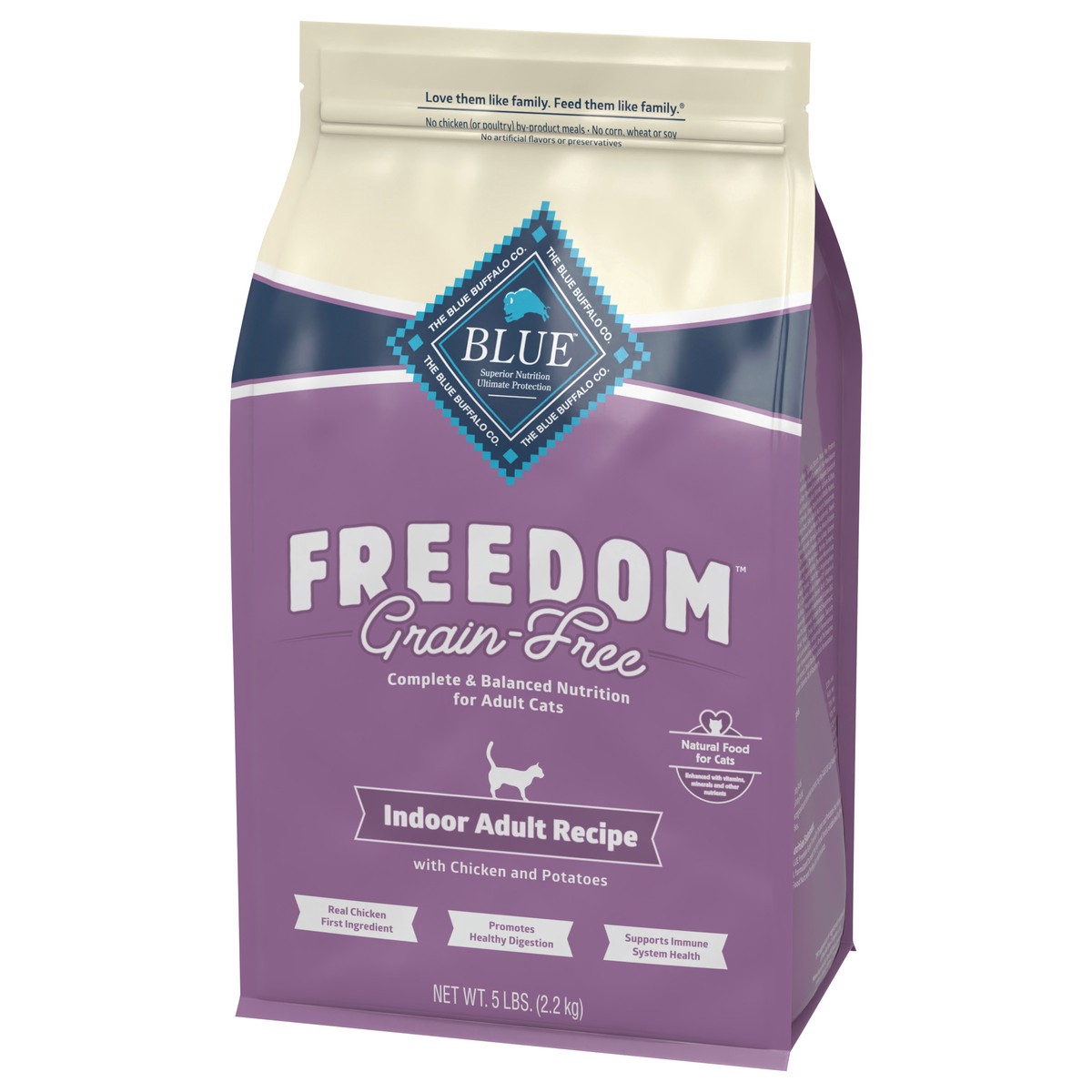 slide 9 of 9, Blue Buffalo Blue Freedom Grain-Free Adult Indoor Chicken Recipe Dry Cat Food, 5 lb