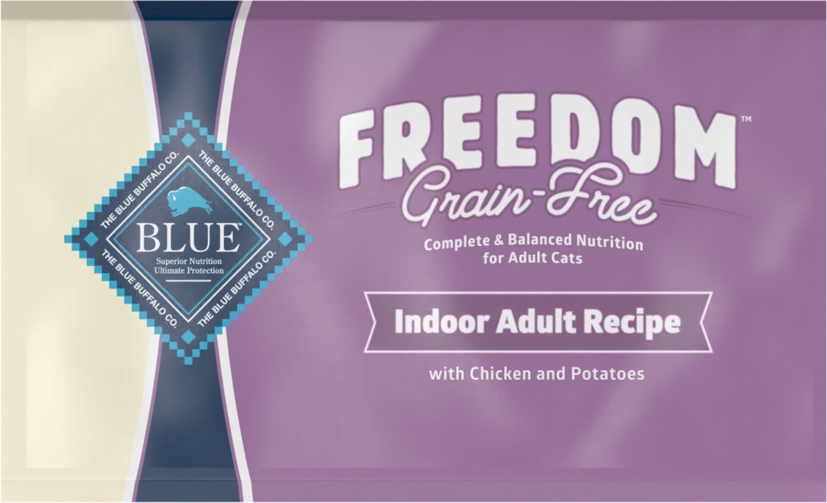 slide 4 of 9, Blue Buffalo Blue Freedom Grain-Free Adult Indoor Chicken Recipe Dry Cat Food, 5 lb