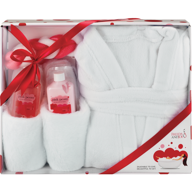 slide 1 of 1, FREIDA & JOE Freida And Joe 5Pcs Pink Peony Bathrobe And Slippers, 1 ct