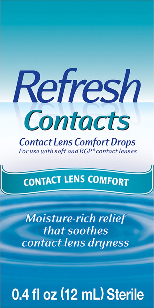 slide 5 of 5, Refresh Contacts Contact Lens Comfort Drops Artificial Tears Contact Lens Rewetter, 0.4 fl oz (12 mL), 12 ml