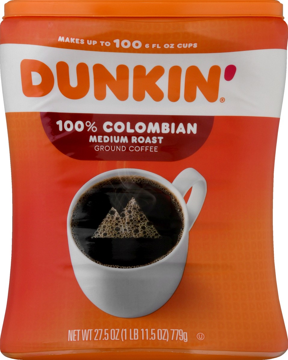 slide 9 of 9, Dunkin' Medium Roast Ground 100% Colombian Coffee 27.5 oz, 27.5 oz