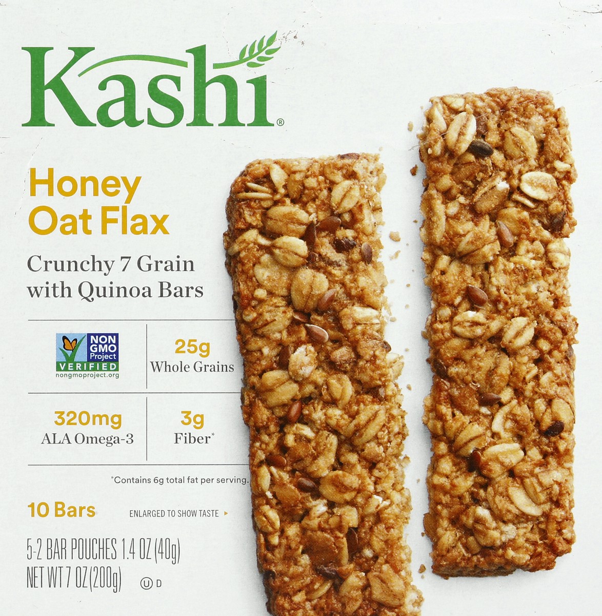 slide 5 of 6, Kashi Honey Oat Flax Crunch Granola & Seed Bars, 10 ct