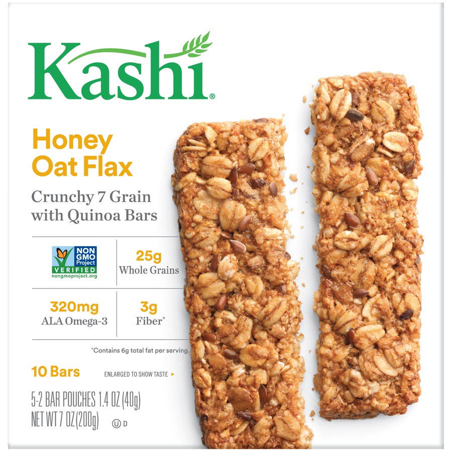 slide 1 of 6, Kashi Honey Oat Flax Crunch Granola & Seed Bars, 10 ct