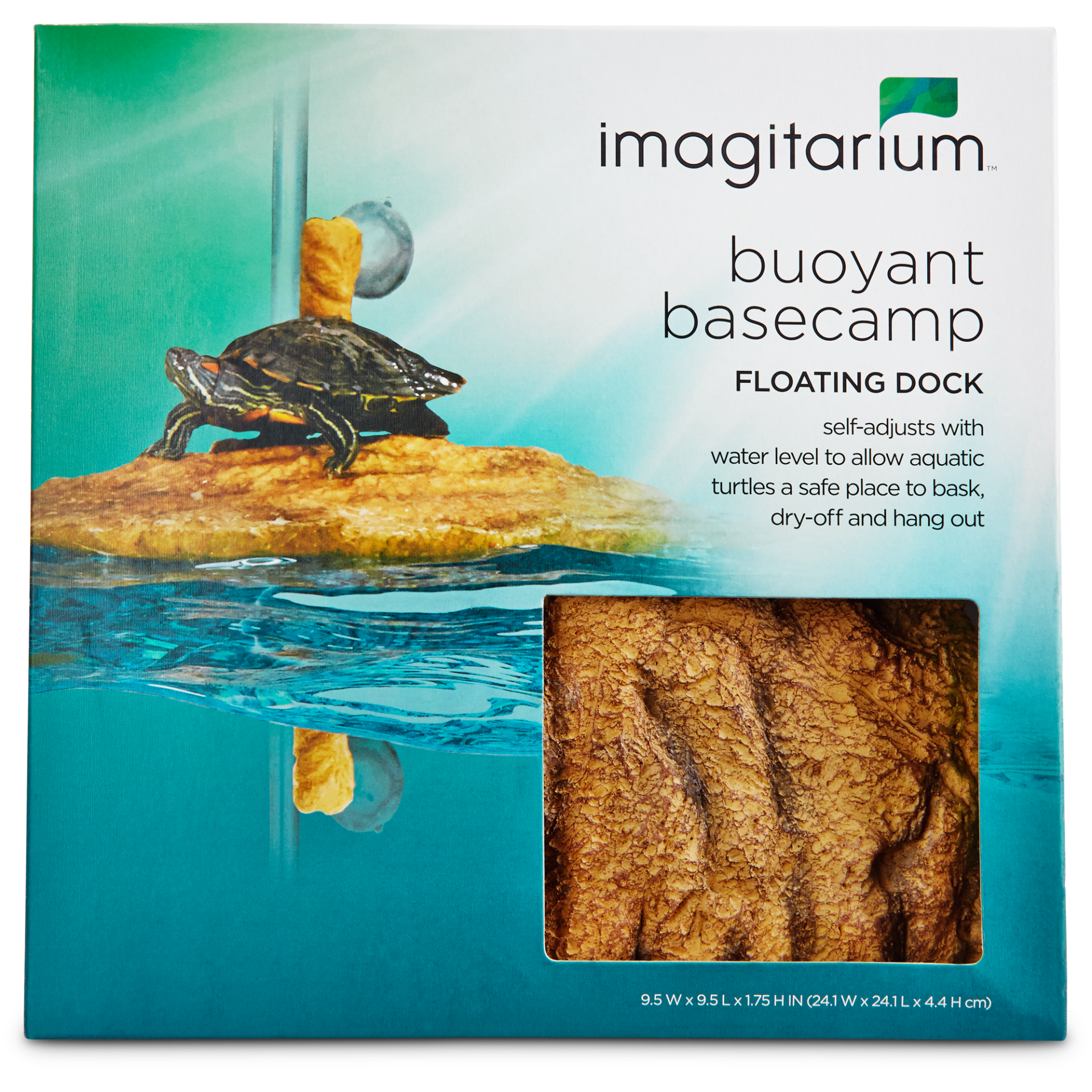 slide 1 of 1, Imagitarium Corner Floating Turtle Dock Aquatic Decor, 1 ct