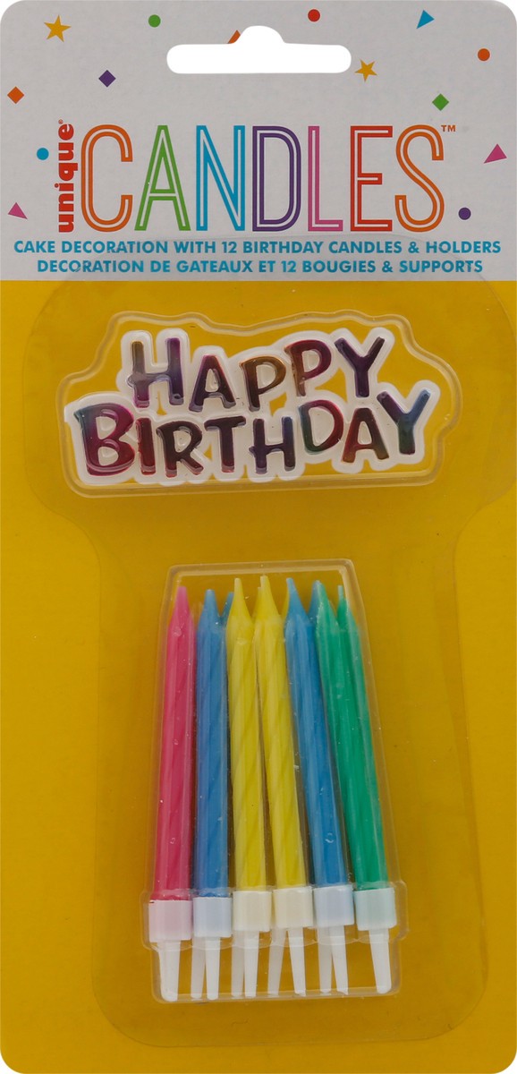 slide 1 of 10, Unique Happy Birthday Cake Decoration/Candles 1 ea, 1 ct