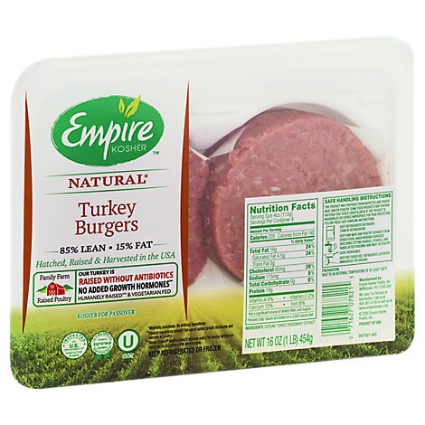 slide 1 of 1, Empire Kosher Kosher Turkey Burgers, 16 oz