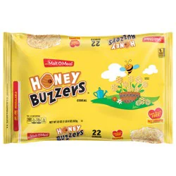 Malt-O-Meal Honey Buzzers Breakfast Cereal, Super Sized Honey Cereal, 22 OZ Bag
