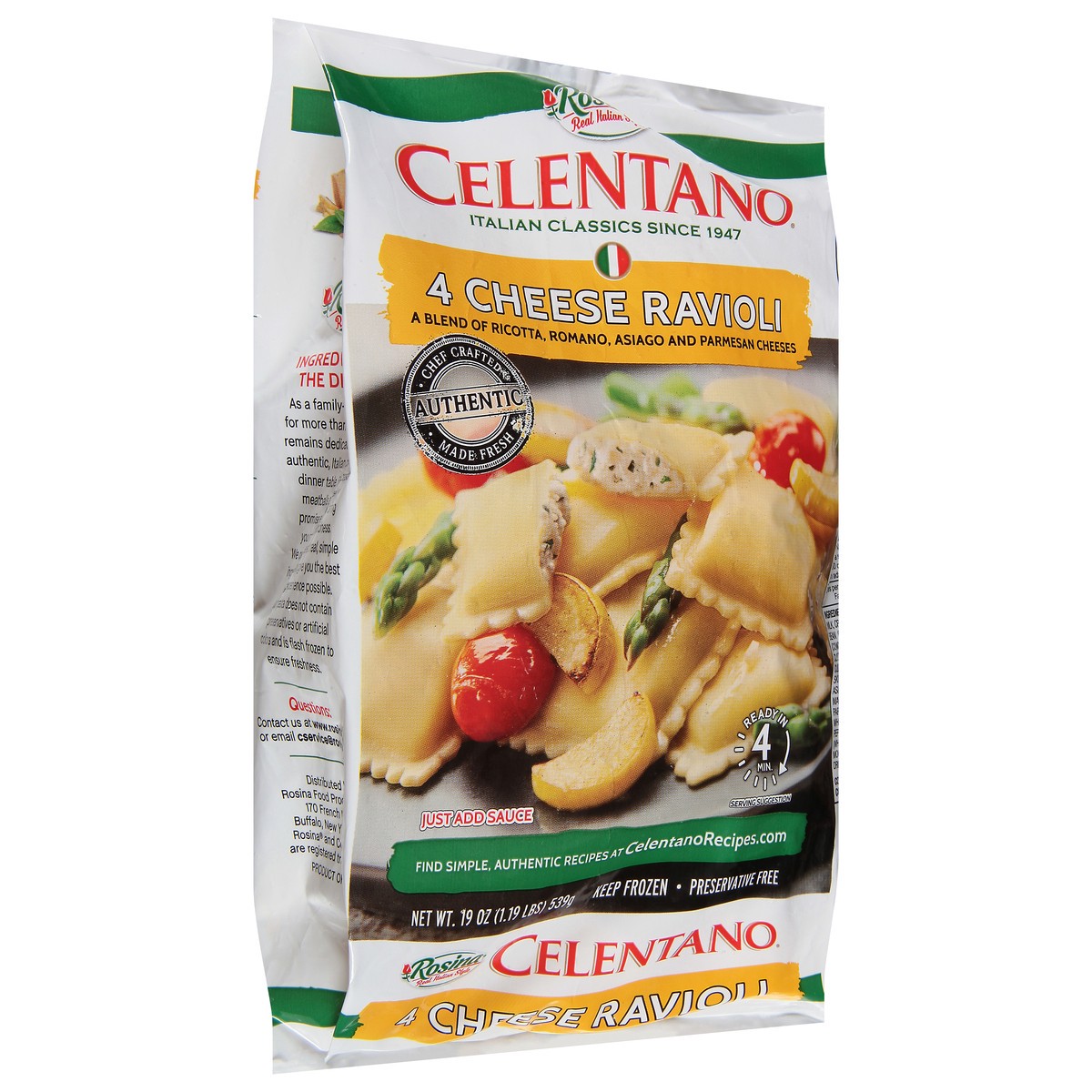 slide 5 of 13, Celentano 4 Cheese Ravioli 19 oz, 19 oz