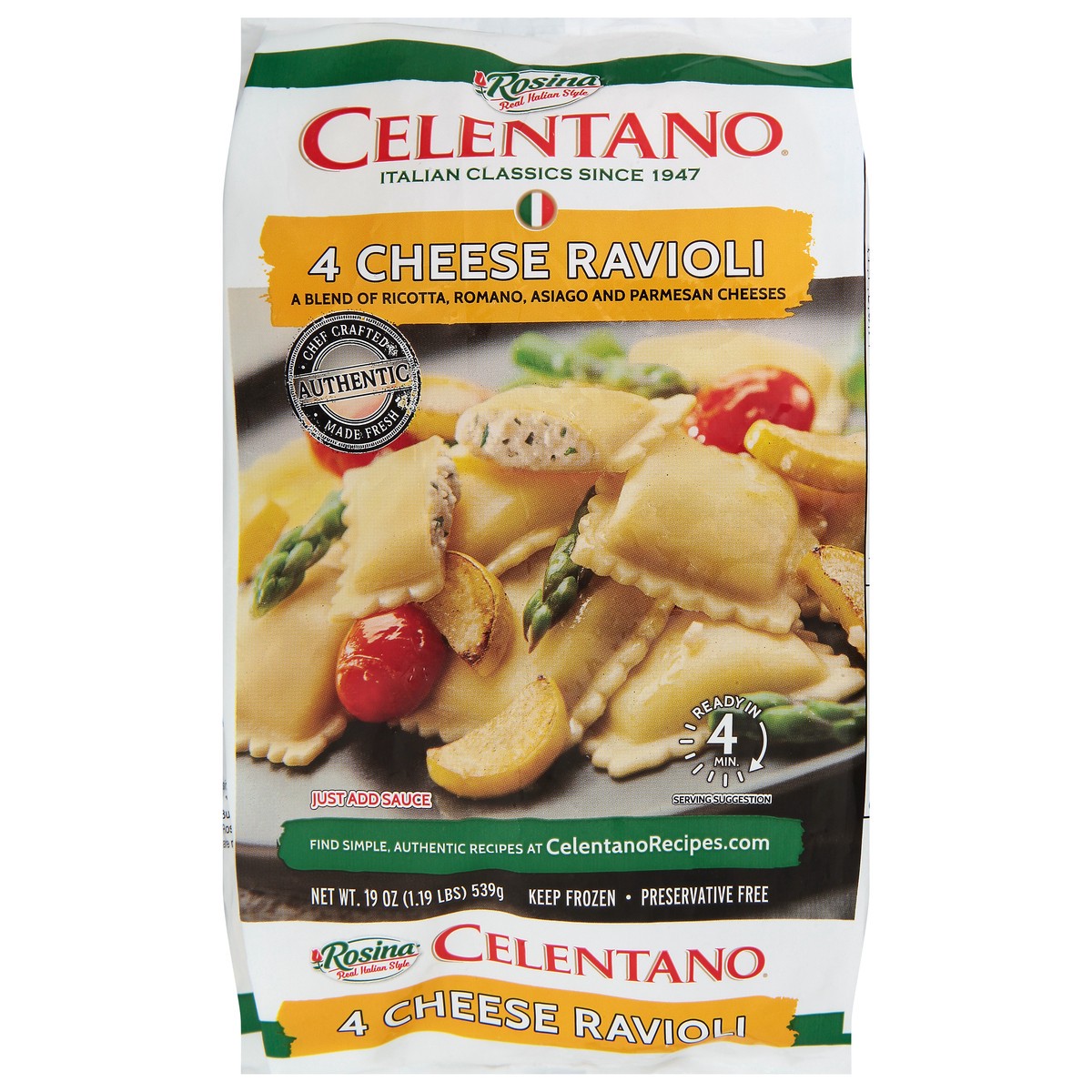 slide 10 of 13, Celentano 4 Cheese Ravioli 19 oz, 19 oz