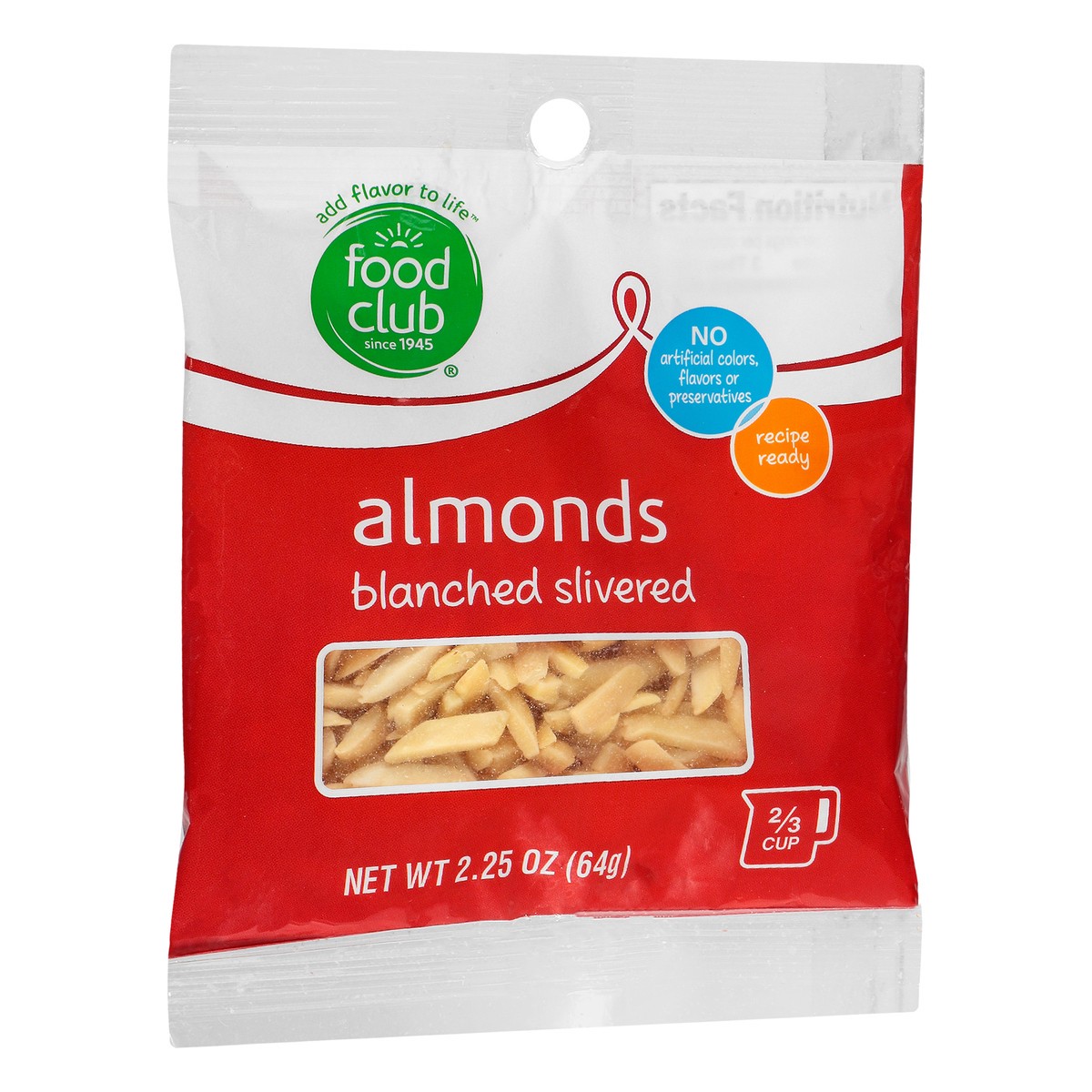 slide 2 of 10, Food Club Blanched Slivered Almonds, 2.25 oz