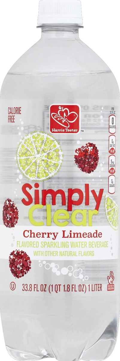 slide 4 of 4, Harris Teeter Cherry Limeade Water Beverage, 33.8 oz