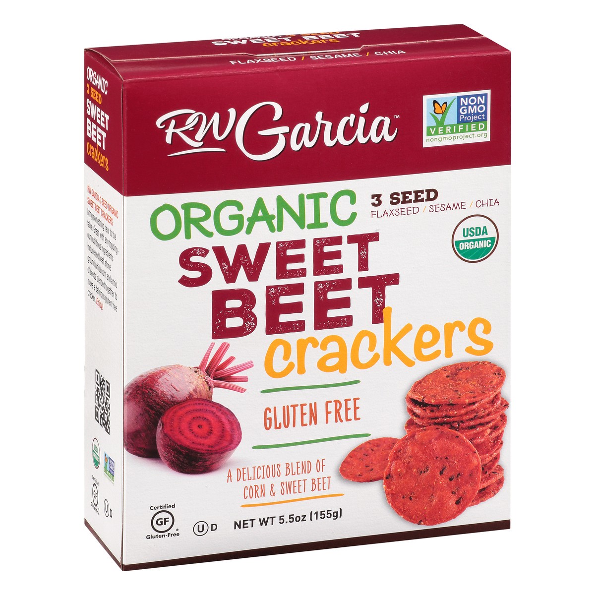 slide 7 of 13, RW Garcia Gluten Free Organic 3 Seed Sweet Beet Crackers 5.5 oz, 5.5 oz