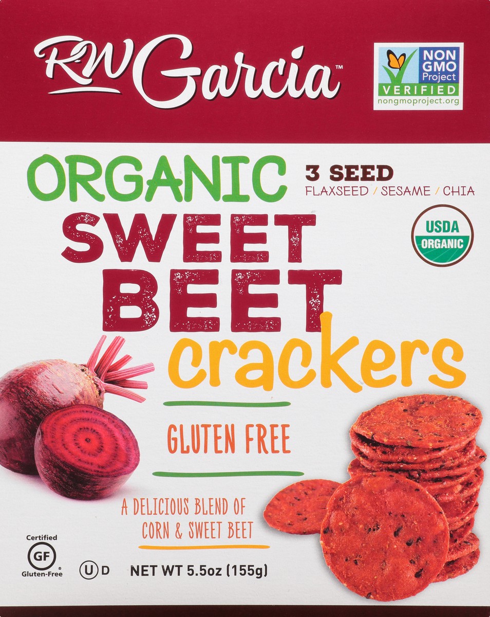 slide 8 of 13, RW Garcia Gluten Free Organic 3 Seed Sweet Beet Crackers 5.5 oz, 5.5 oz