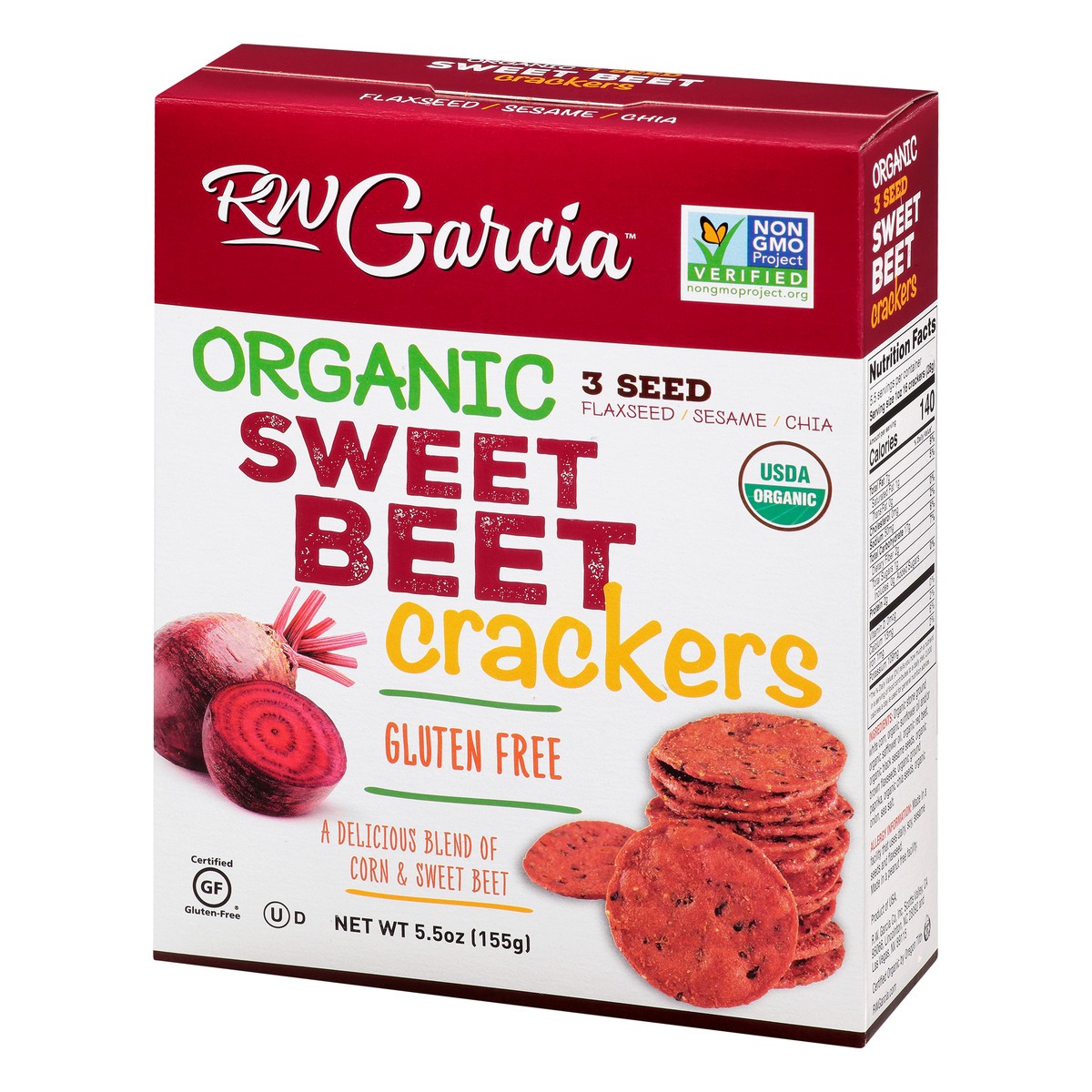 slide 3 of 13, RW Garcia Gluten Free Organic 3 Seed Sweet Beet Crackers 5.5 oz, 5.5 oz