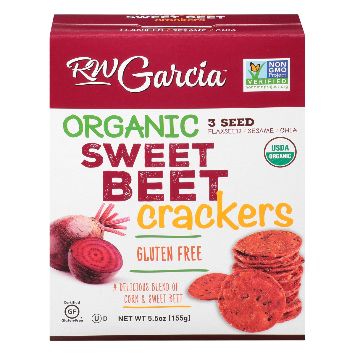 slide 1 of 1, Rw Garcia Sweet Beet Crackers, 5.5 oz