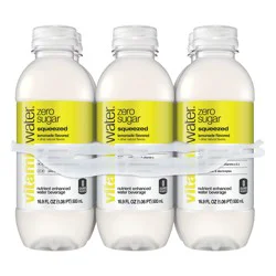 vitaminwater Zero Sugar Squeezed Lemonade Flavored Nutrient Enhanced Water Beverage - 6 ct