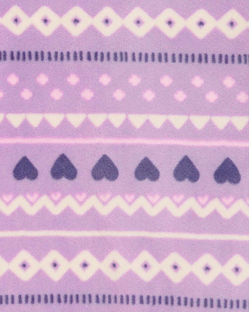 slide 2 of 2, Carter's Kid 2-Piece Fair Isle Fuzzy Velboa Pajamas Purple 12, 1 ct