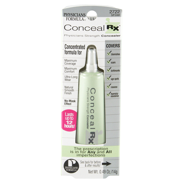 slide 1 of 6, Physicians Formula Physicians Strength Concealer, Soft Green 2722, 0.49 oz