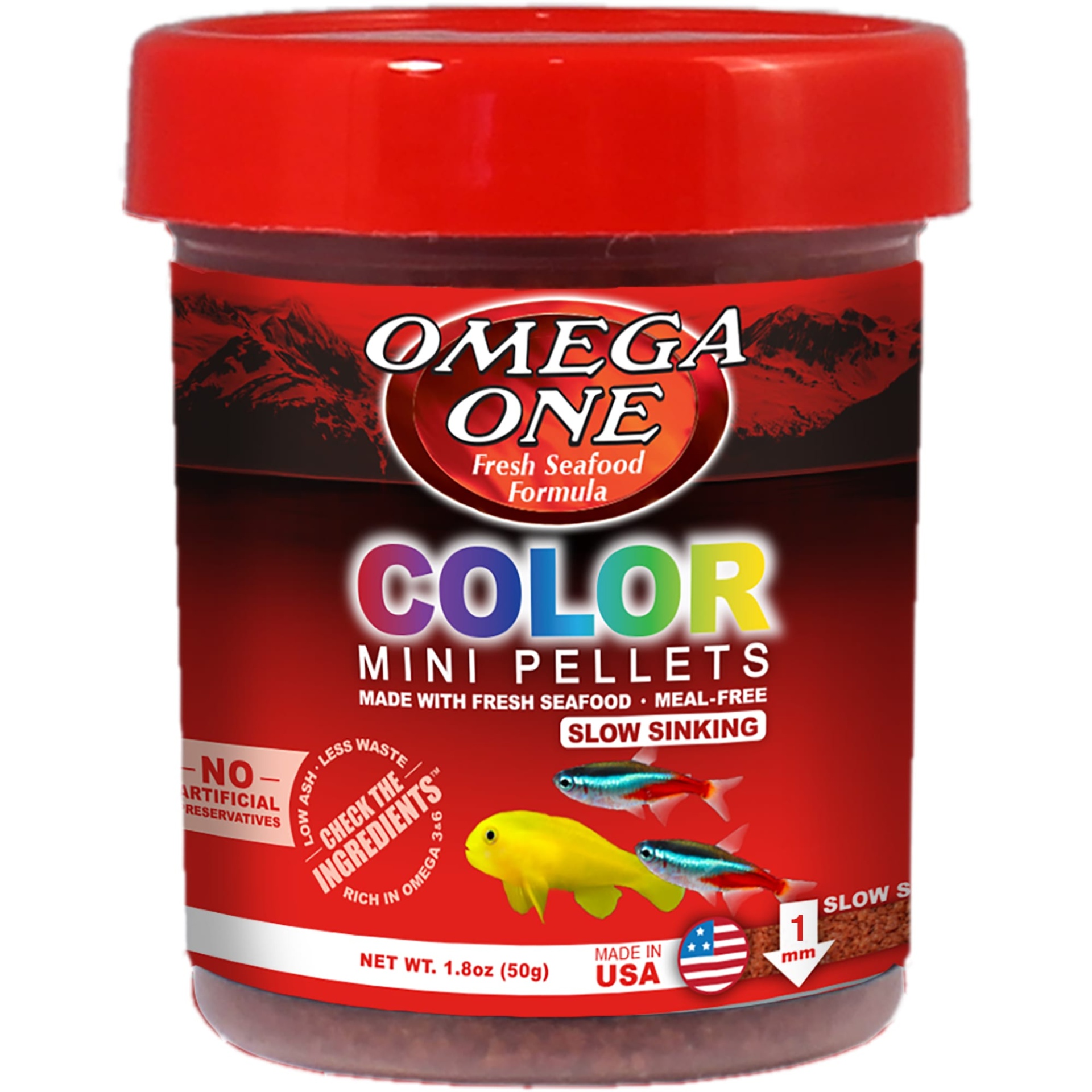 slide 1 of 1, Omega One Color Micro Pellets, 1.8 oz