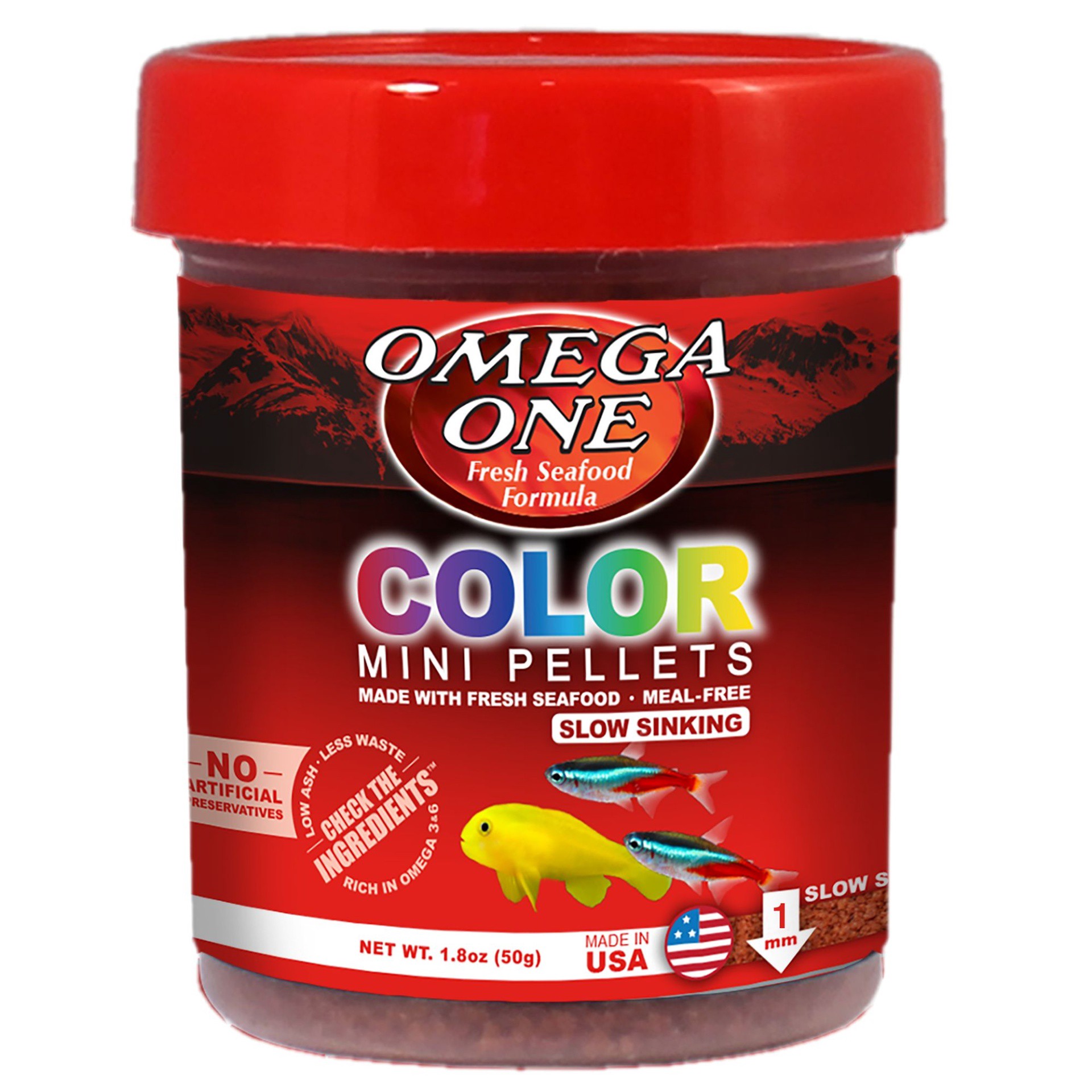 slide 1 of 1, Omega One Color Micro Pellets, 1.8 oz