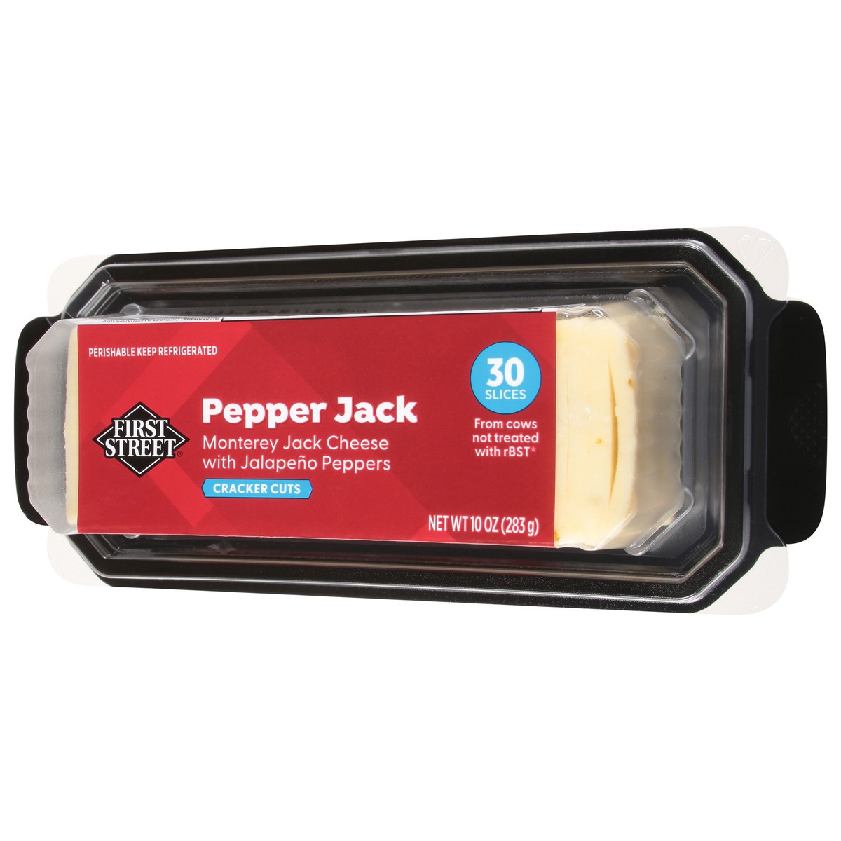 slide 11 of 14, First Street Pepper Jack Cracker Cut, 10 oz