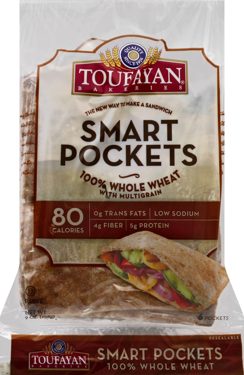 slide 1 of 5, Toufayan Smart Pockets 6 ea, 6 ct