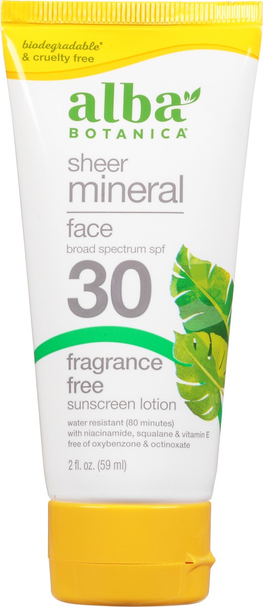 slide 9 of 9, Alba Botanica Sheer Mineral Broad Spectrum SPF 30 Sunscreen Lotion 2 fl oz, 2 fl oz