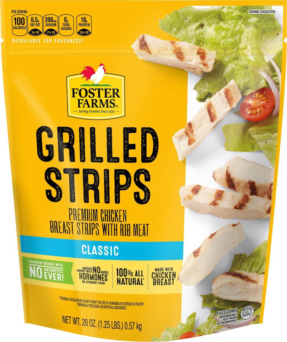 slide 3 of 3, Foster Farms Chicken Breast Grilled Strips - 20 oz, 20 oz