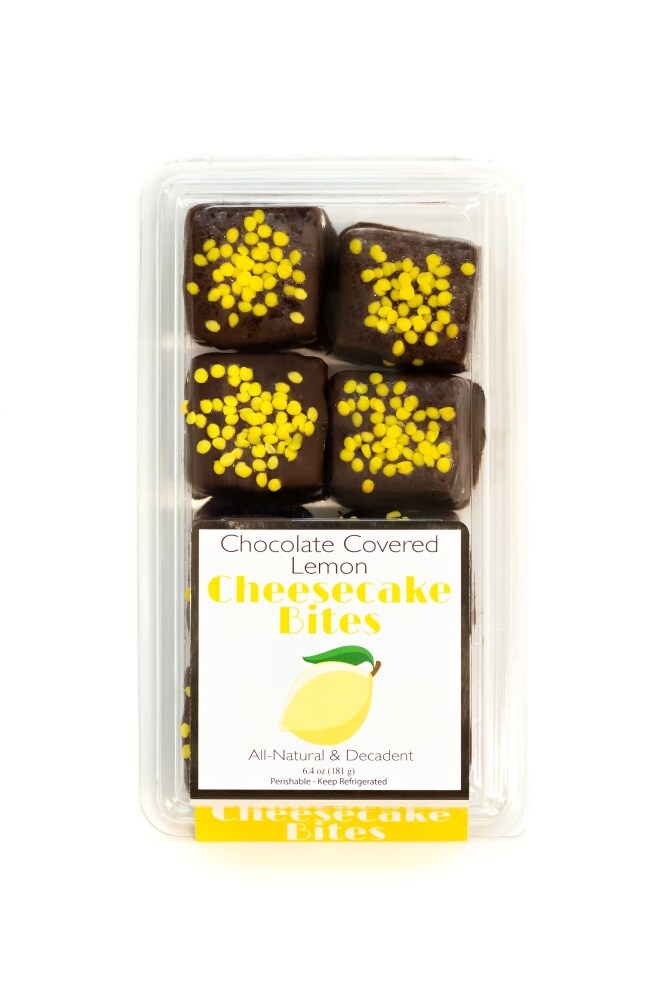 slide 1 of 1, Chuckanut Bay Foods Chocolate Covered Lemon Cheesecake Bites 8 Count, 6.4 oz