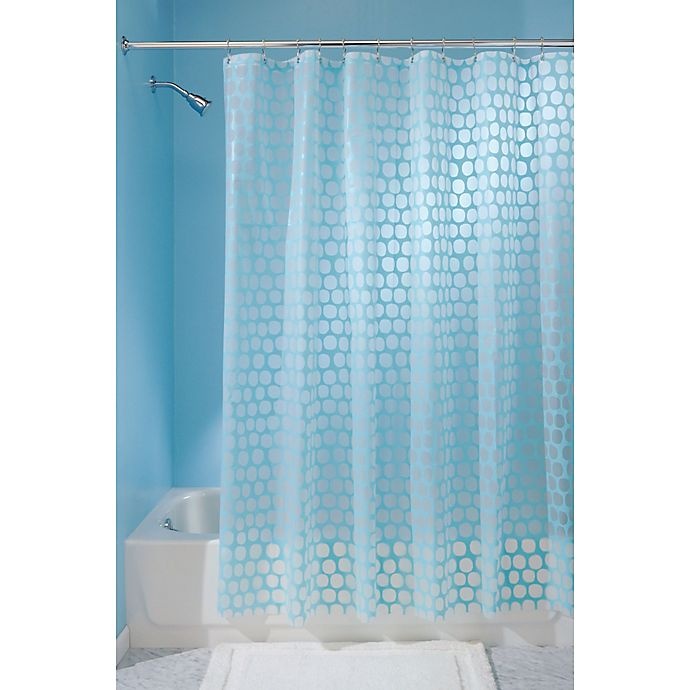 slide 1 of 4, InterDesign Honeycomb Shower Curtain - Aqua, 1 ct