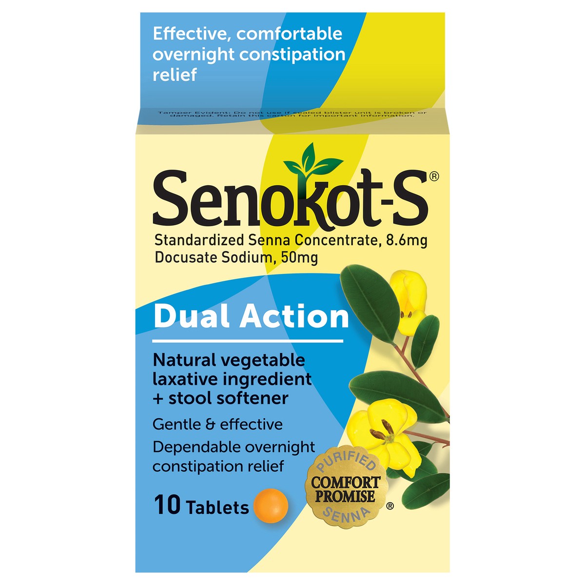 slide 1 of 7, Senokot-S Dual Action Natural Vegetable Laxative Ingredient Plus Stool Softener Tablets, Docusate Sodium, Senna Concentrate, Gentle, Overnight Relief From Occasional Constipation, 10 ct, 10 ct