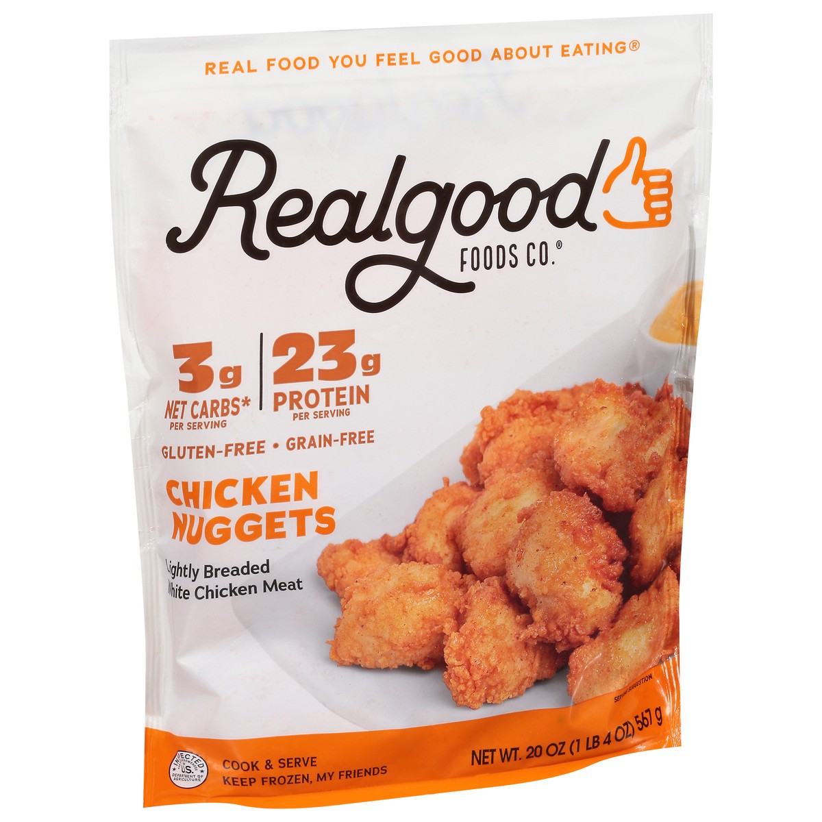 slide 3 of 9, Realgood Real Good Foods Lightly Breaded Chicken Nuggets, 20 oz