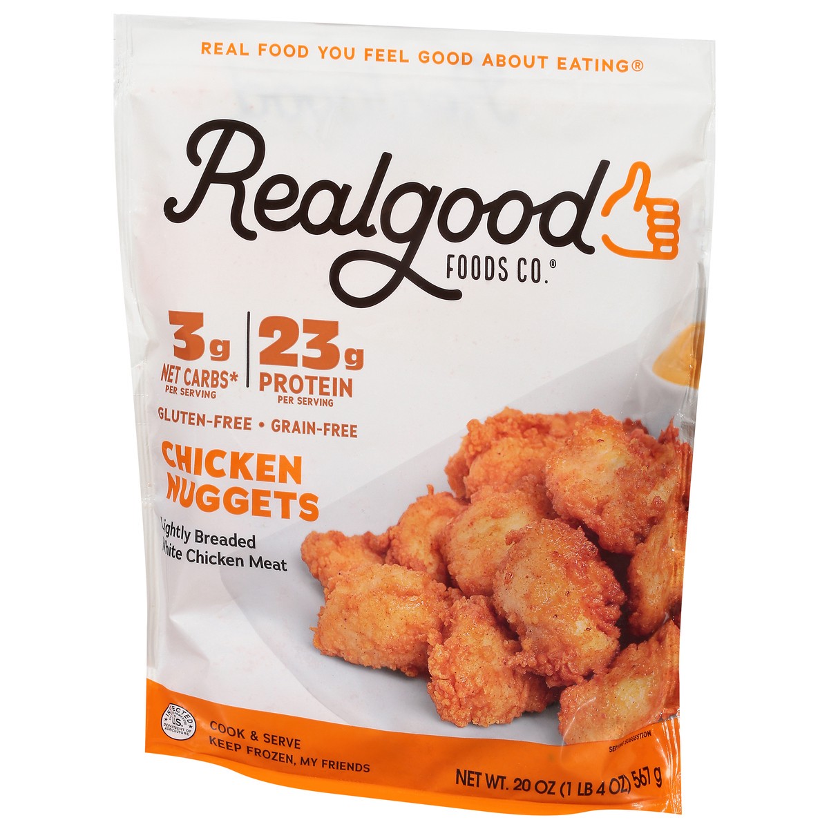 slide 4 of 9, Realgood Real Good Foods Lightly Breaded Chicken Nuggets, 20 oz
