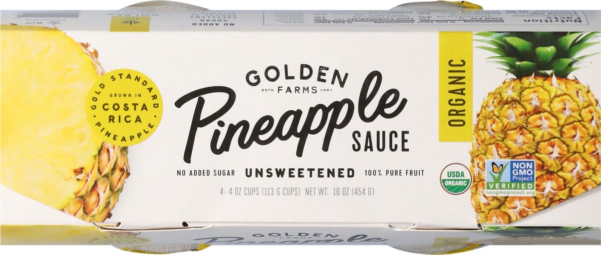 slide 13 of 15, Golden Farms Organic Unsweetened Pineapple Sauce 4 - 4 oz Cups, 4 ct