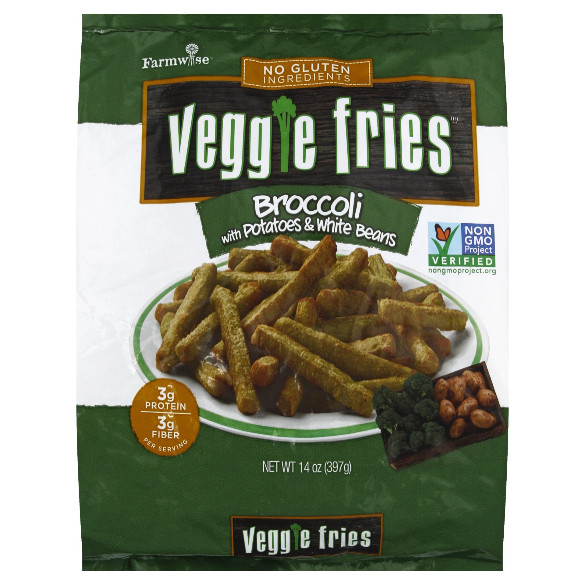 slide 1 of 8, Farmwise Veggie Fries All Natural Broccoli with Potato & White Beans Fries, 14 oz