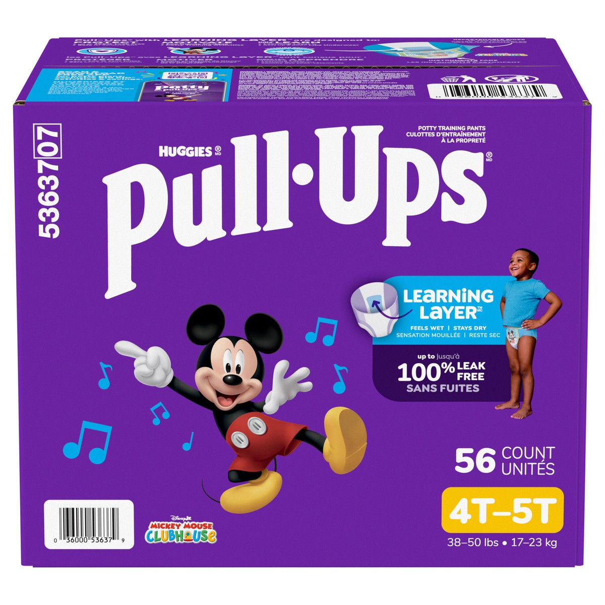 slide 1 of 9, Pull-Ups Boys' Potty Training Pants, 4T-5T (38-50 lbs), 56 Ct, 56 ct