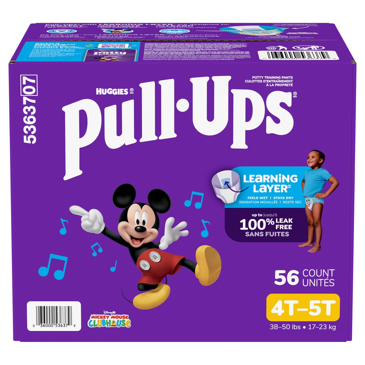 slide 1 of 9, Pull-Ups Boys' Potty Training Pants, 4T-5T (38-50 lbs), 56 Ct, 56 ct
