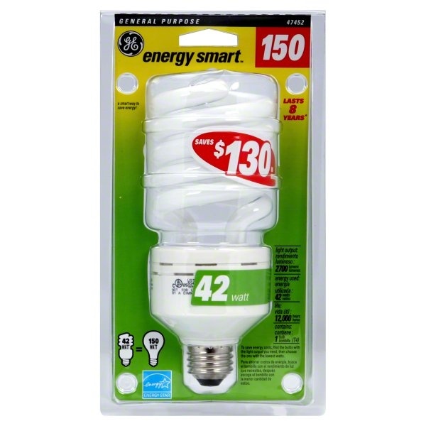 slide 1 of 1, GE 150-Watt High Wattage CFL Light Bulb - Soft White, 1 ct