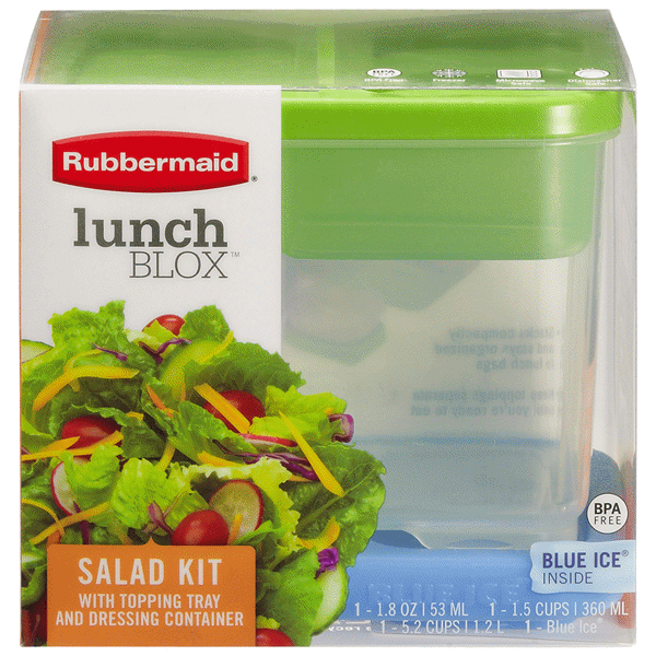 slide 1 of 1, Rubbermaid Lunchblox Salad Container Kit, 1.2 liter