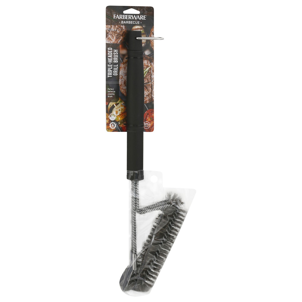 slide 3 of 9, Farberware BBQ Grill Brush Triple Head, 1 ct