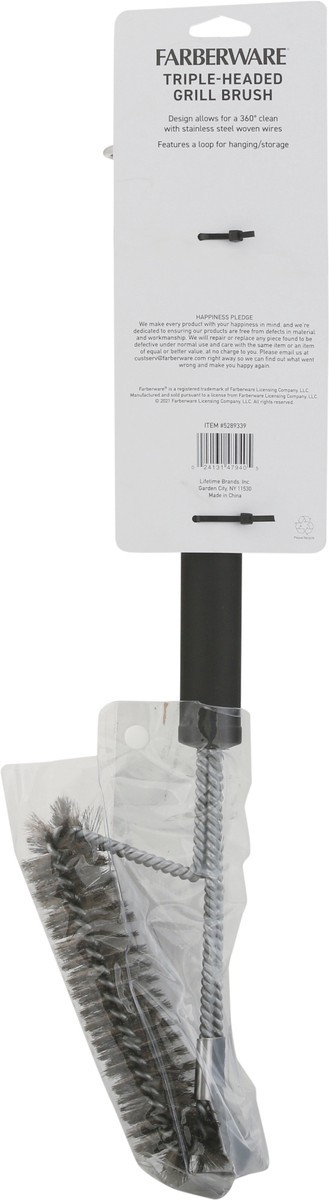 slide 5 of 9, Farberware BBQ Grill Brush Triple Head, 1 ct