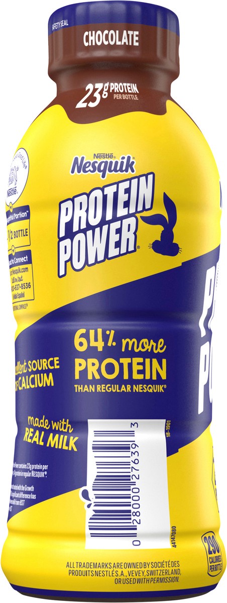 slide 5 of 7, Nesquik Protein Power Chocolate Protein Milk Drink, Ready to Drink, 14 oz