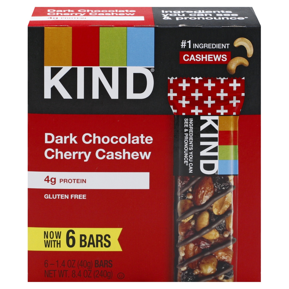 slide 1 of 1, KIND Dark Chocolate Cherry Cashew Bars, 6 ct