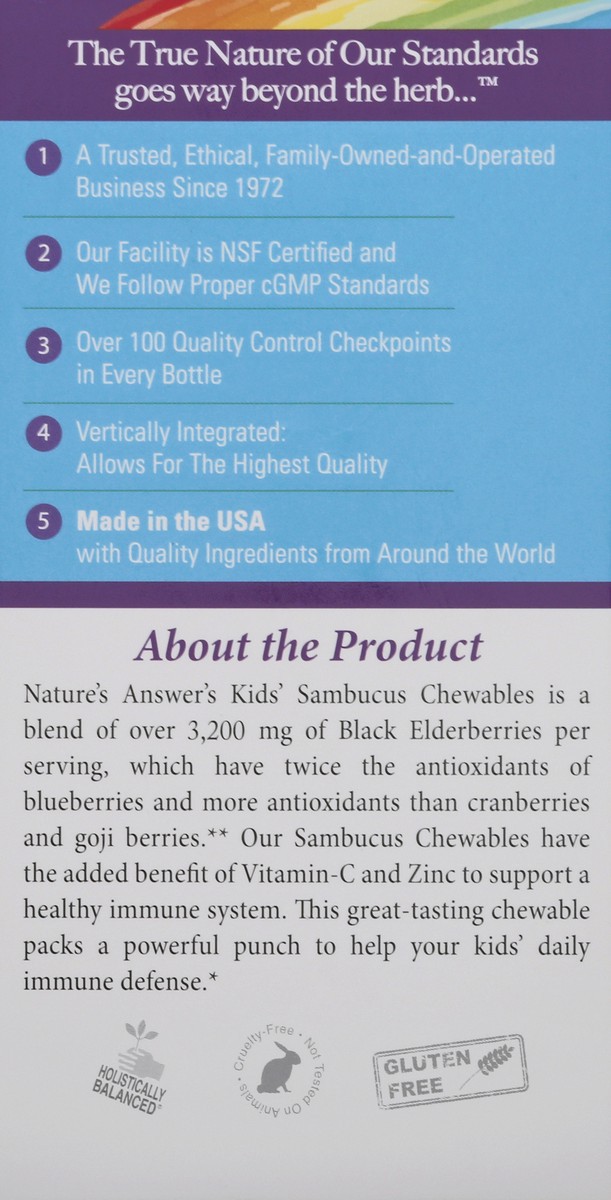 slide 2 of 9, Nature's Answer Kids Sambucus Black Elderberry Chewables, 45 ct